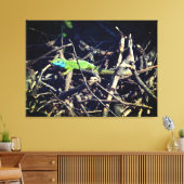 Green Lizard Stretched Canvas Print Leinwanddruck (Insitu (Wohnzimmer))