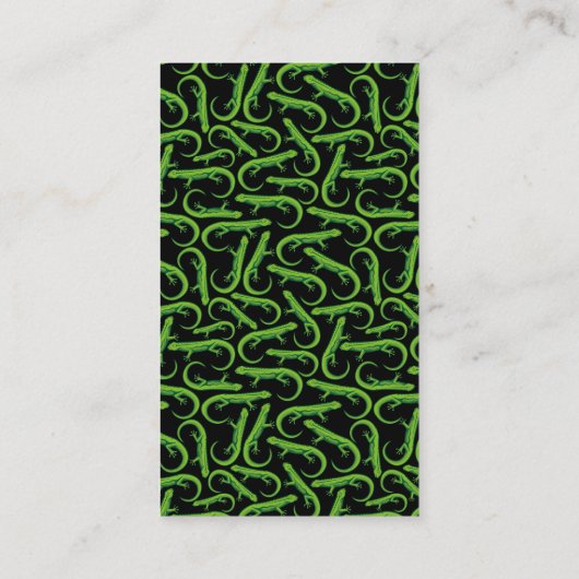 Green Lizard Vertical Visitenkarte (Rückseite)