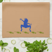 Green Lizards & Blue Dancing Kokopelli Geschirrtuch (Gefaltet)