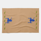 Green Lizards & Blue Dancing Kokopelli Geschirrtuch (Horizontal)
