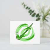 Green Logo für Feldhockey Postkarte (Stehend Vorderseite)