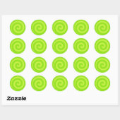 Green Lollipop Swirl Circle Stickers (Blatt)