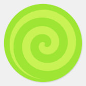 Green Lollipop Swirl Circle Stickers (Vorderseite)