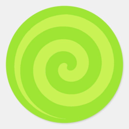 Green Lollipop Swirl Circle Stickers (Vorderseite)