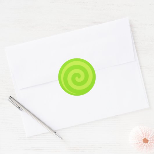 Green Lollipop Swirl Circle Stickers (Umschlag)