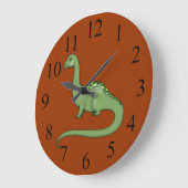 Green Long Neck Dinosaurier Kids Wall Clock Große Wanduhr (Winkel)