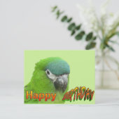 Green Lorikeet Happy Birthday Cust. Postkarte (Stehend Vorderseite)