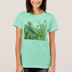Green Lorikeet Ringer Bird T - Shirt