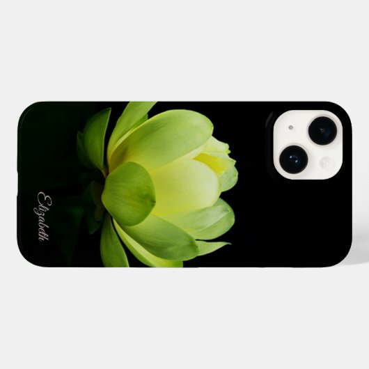 Green Lotus Blume Black Case-Mate iPhone Hülle (Rückseite (Horizontal))