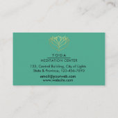 Green Lotus Blume Yoga Lehrer Holistische Wellness Visitenkarte (Rückseite)