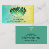 Green Lotus Blume Yoga Lehrer Holistische Wellness Visitenkarte (Vorne/Hinten)