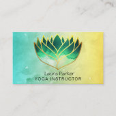 Green Lotus Blume Yoga Lehrer Holistische Wellness Visitenkarte (Vorderseite)