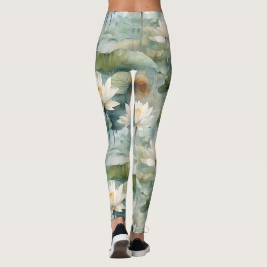 Green Lotus Flowers Serenity Leggings (Rückseite)