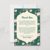 Green Lotus Lanterns Indian Wedding Danke Karte (Vorderseite)