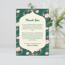 Green Lotus Lanterns Indian Wedding Danke Karte