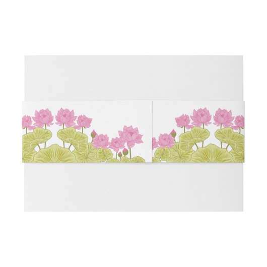 Green Lotus Lily Blume Hochzeit Indiens Einladungsbanderole (Rückseitenbeispiel)