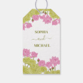 Green Lotus Lily Blume Hochzeit Indiens Geschenkanhänger (Rückseite)