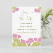 Green Lotus Lily Blume Hochzeiten Indianerzeit ret Einladung (Stehend Vorderseite)