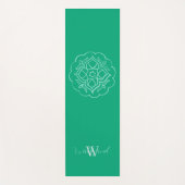 Green Lotus Mandala Personalized Yogamatte (Vorderseite)