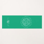 Green Lotus Mandala Personalized Yogamatte (Vorderseite (Horizontal))