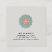 Green Lotus Mandala Yoga Instructor Holistic Quadratische Visitenkarte (Rückseite)