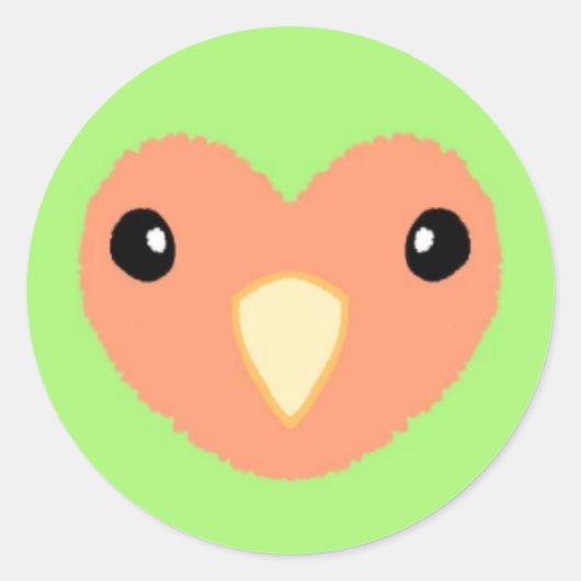 Green Lovebird Niedlich Sticker (Vorderseite)