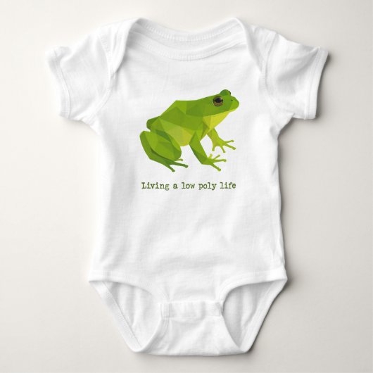 Green Low Poly Life Frog Baby Strampler (Vorderseite)