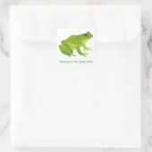 Green Low Poly Life Frog Quadratischer Aufkleber (Tasche)