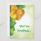 Green Luau Hibiskus Hawaii Einladungen (Rückseite)