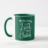 Green Luck Vierblättriges Kleeblatt St Patrick Day Tasse (Links)