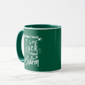 Green Luck Vierblättriges Kleeblatt St Patrick Day Tasse (Vorderseite Links)
