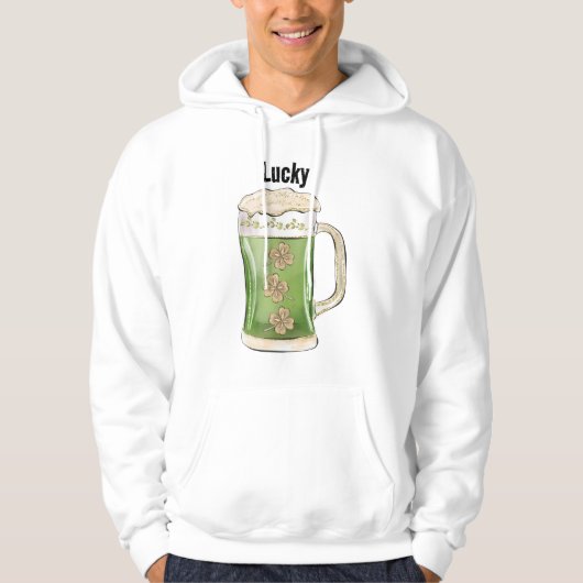 Green lucky beer paty irish hoodie (Vorderseite)