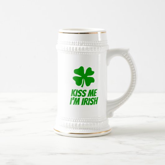 Green lucky clover funny St Patrick's Day Bierglas (Rechts)