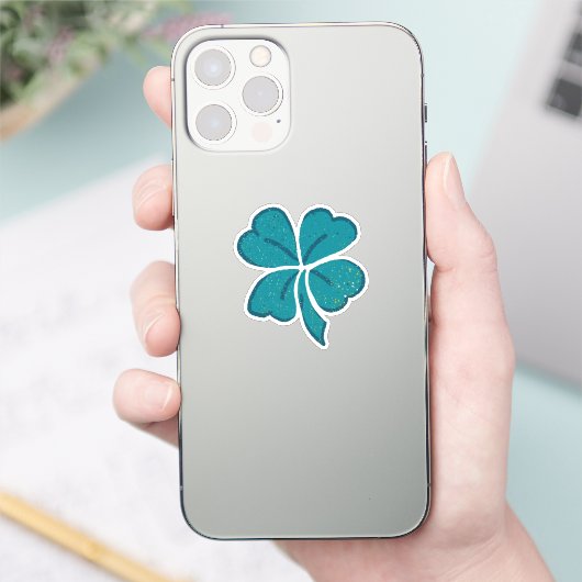 Green Lucky Clover Kleeblatt St. Patrick`s Day Aufkleber (Telefon)