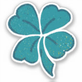 Green Lucky Clover Kleeblatt St. Patrick`s Day Aufkleber (Vorderseite)
