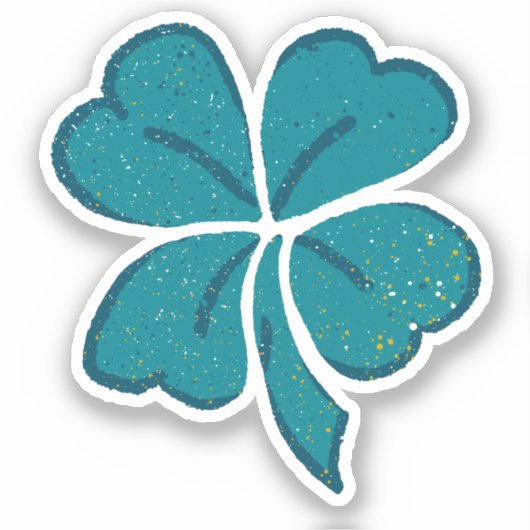 Green Lucky Clover Kleeblatt St. Patrick`s Day Aufkleber (Vorderseite)