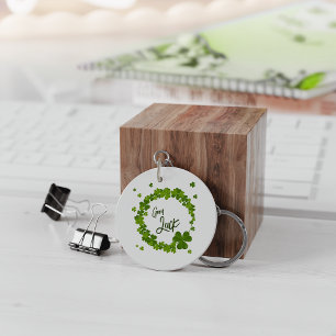 Green Lucky Clover Kranz Schlüsselanhänger