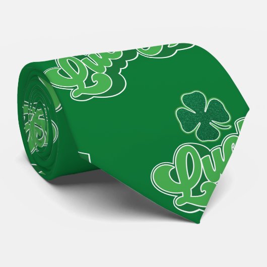Green Lucky Clover Leaf St. Patrick's Day Krawatte (Gerollt)