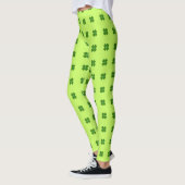 Green Lucky Clover Pattern St Patrick's Day Leggings (Links)