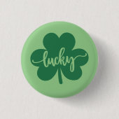 Green Lucky Clover St. Patrick Day rund um Button (Vorderseite)