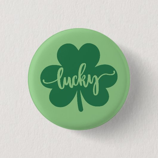Green Lucky Clover St. Patrick Day rund um Button (Vorderseite)