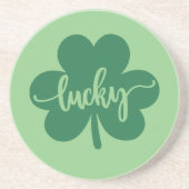 Green Lucky Clover St. Patrick Day rund um Getränkeuntersetzer (Vorne)