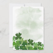Green Lucky Clover St. Patrick's Day Baby Shower Einladung (Rückseite)