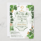Green Lucky Clover St. Patrick's Day Baby Shower Einladung (Vorderseite)