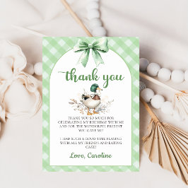Green Lucky Duck Boy Geburtstag Danke Karte