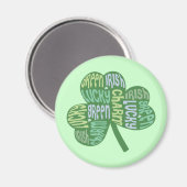 Green Lucky Irish Charm Kleeblatt Magnet (Vorderseite/Rückseite)