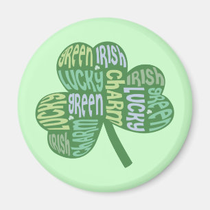 Green Lucky Irish Charm Kleeblatt Magnet