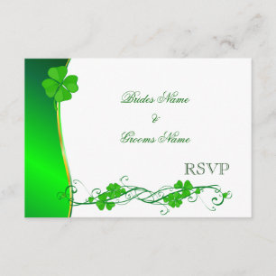 Green Lucky Kleeblatt Muster RSVP Karten
