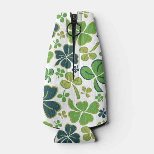 Green Lucky Kleeblatts Clover St Patrick`s Day Flaschenkühler (Rückseite)