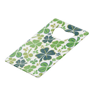 Green Lucky Kleeblatts Clover St Patrick`s Day Geldbeutel Flaschenöffner